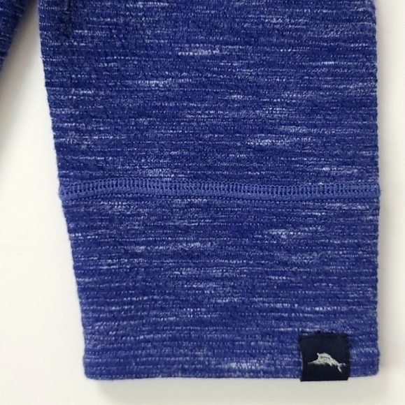 Tommy Bahama Reversible Heathered Blue Stretch Mid Zip Cotton Blend Size Small - Picture 6 of 10